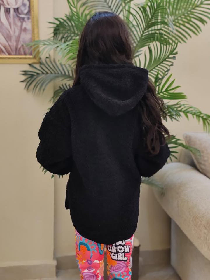 Black teddy hoodie
