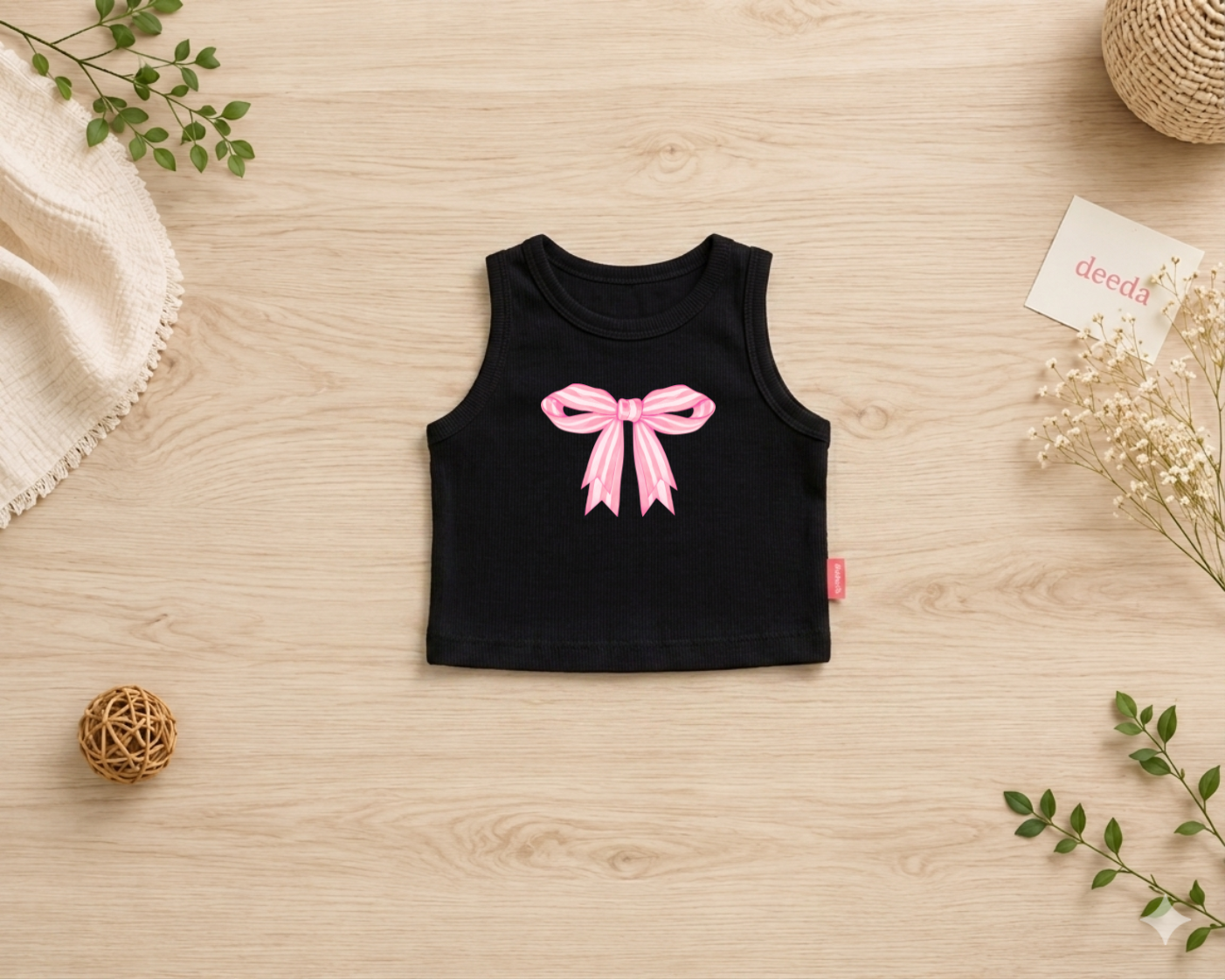 Bow top - black crop