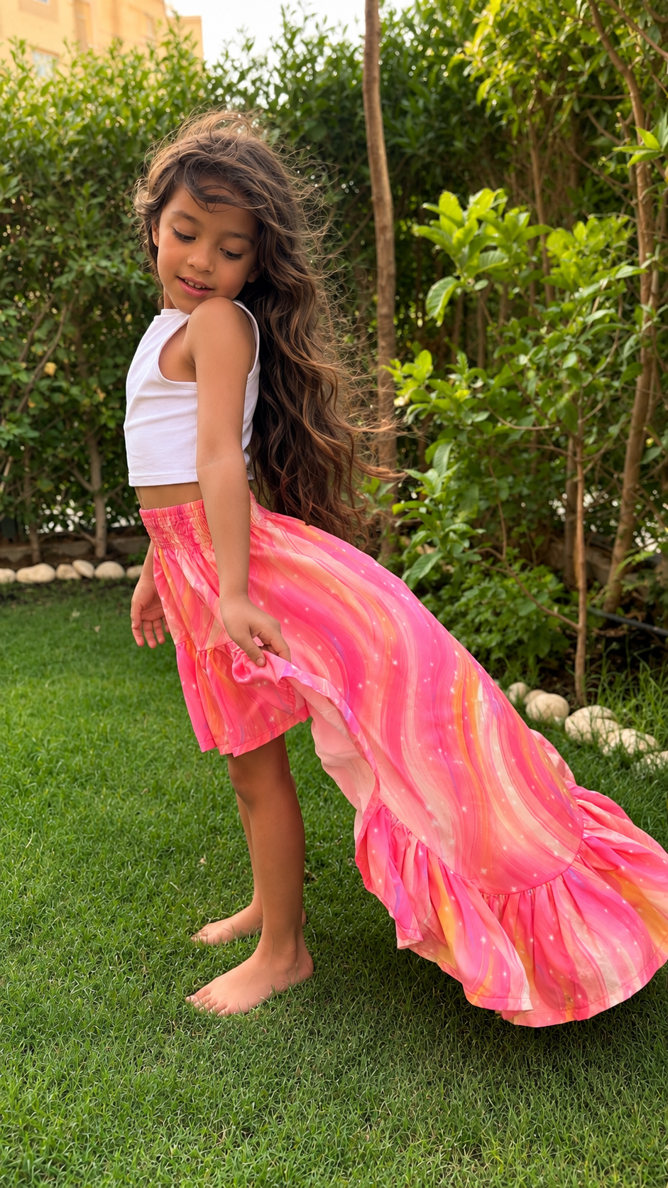 Pink waves skirt