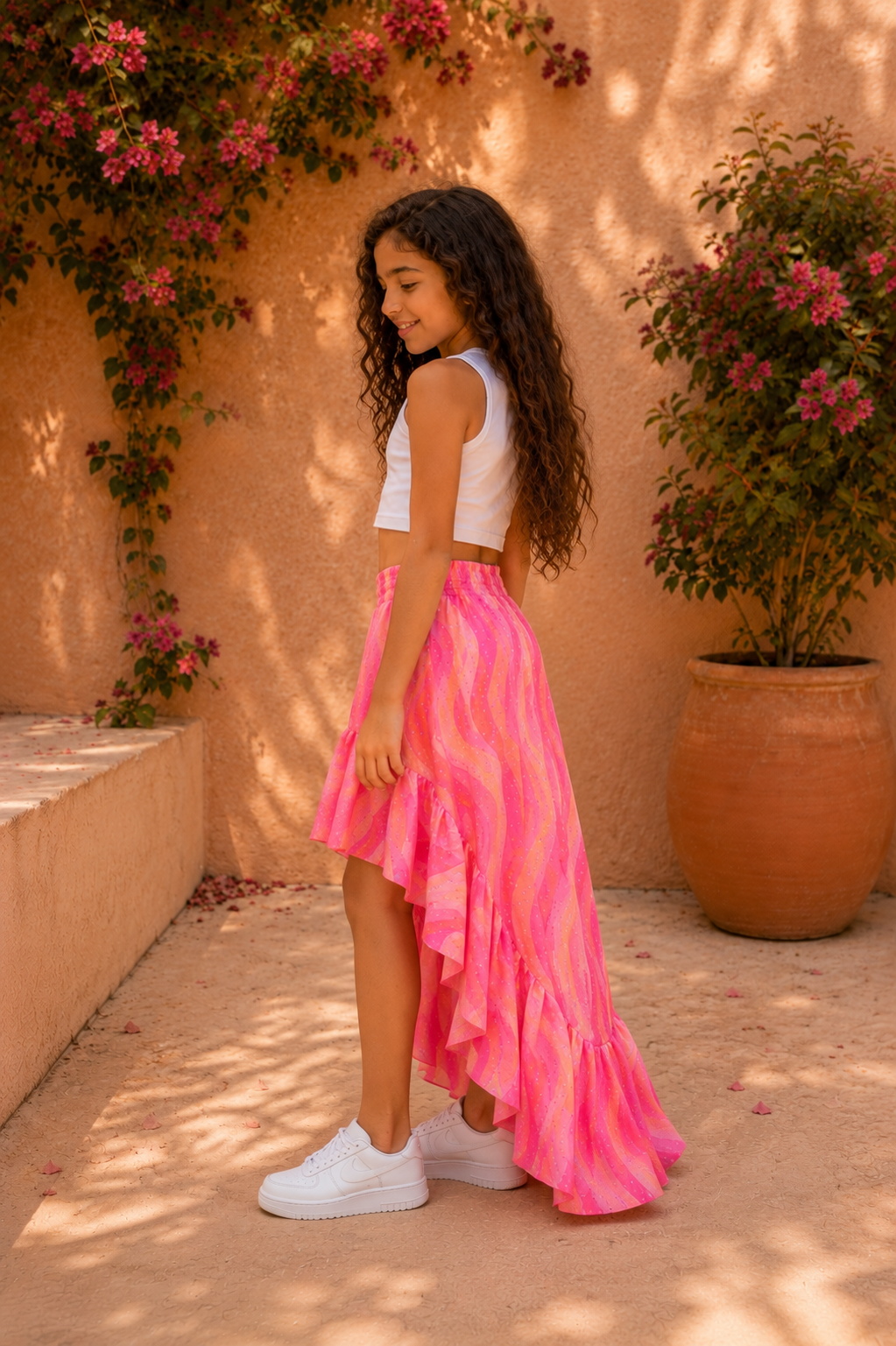 Pink waves skirt