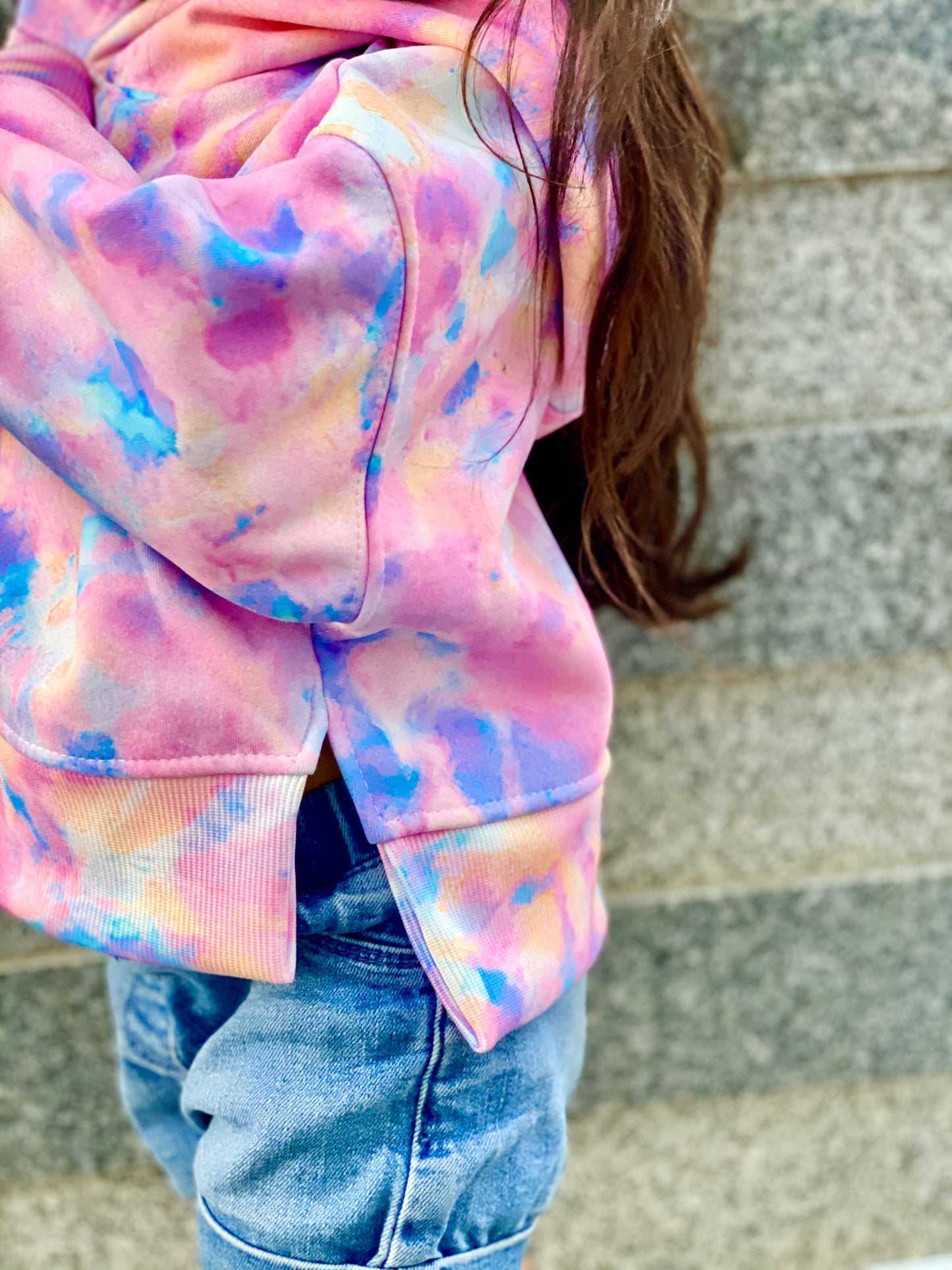 Tie dye hoodie cropped and oversized