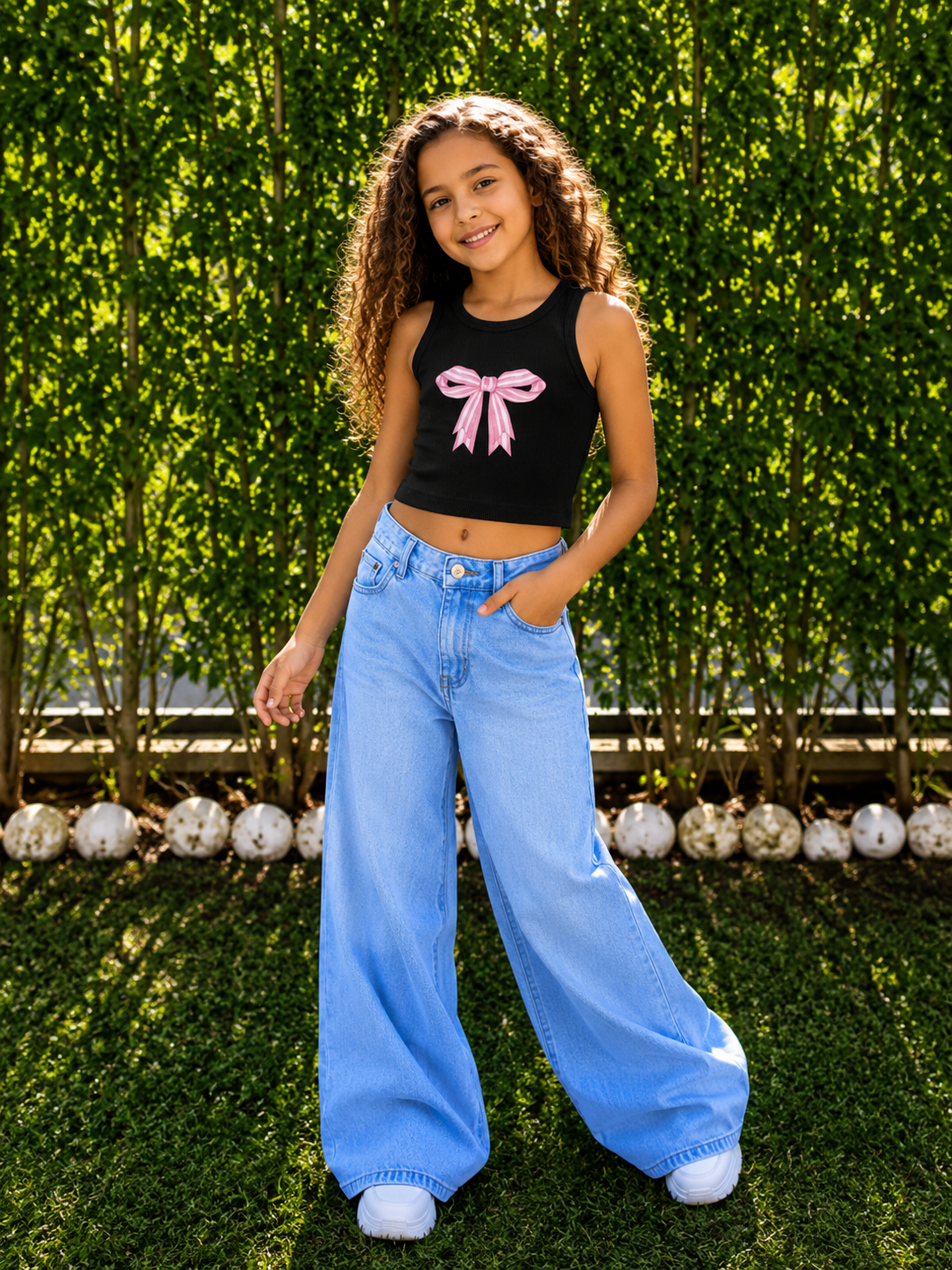Bow top - black crop