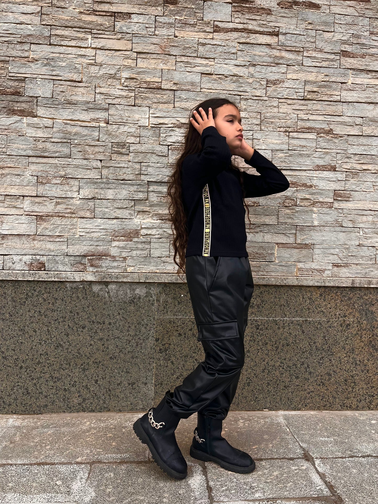 Cargo leather pants